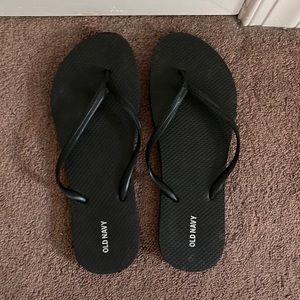 Black flip flops